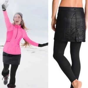 Athleta Toasty Buns Primaloft Quilted Mini‎ Puffer Skirt Black 6